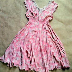 CHADWICKS  OF BOSTON SMOCKED WAIST MIDI DRESS